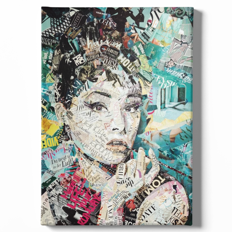 Audrey Hepburn Collage – Ein Meisterwerk der Worte und Bilder