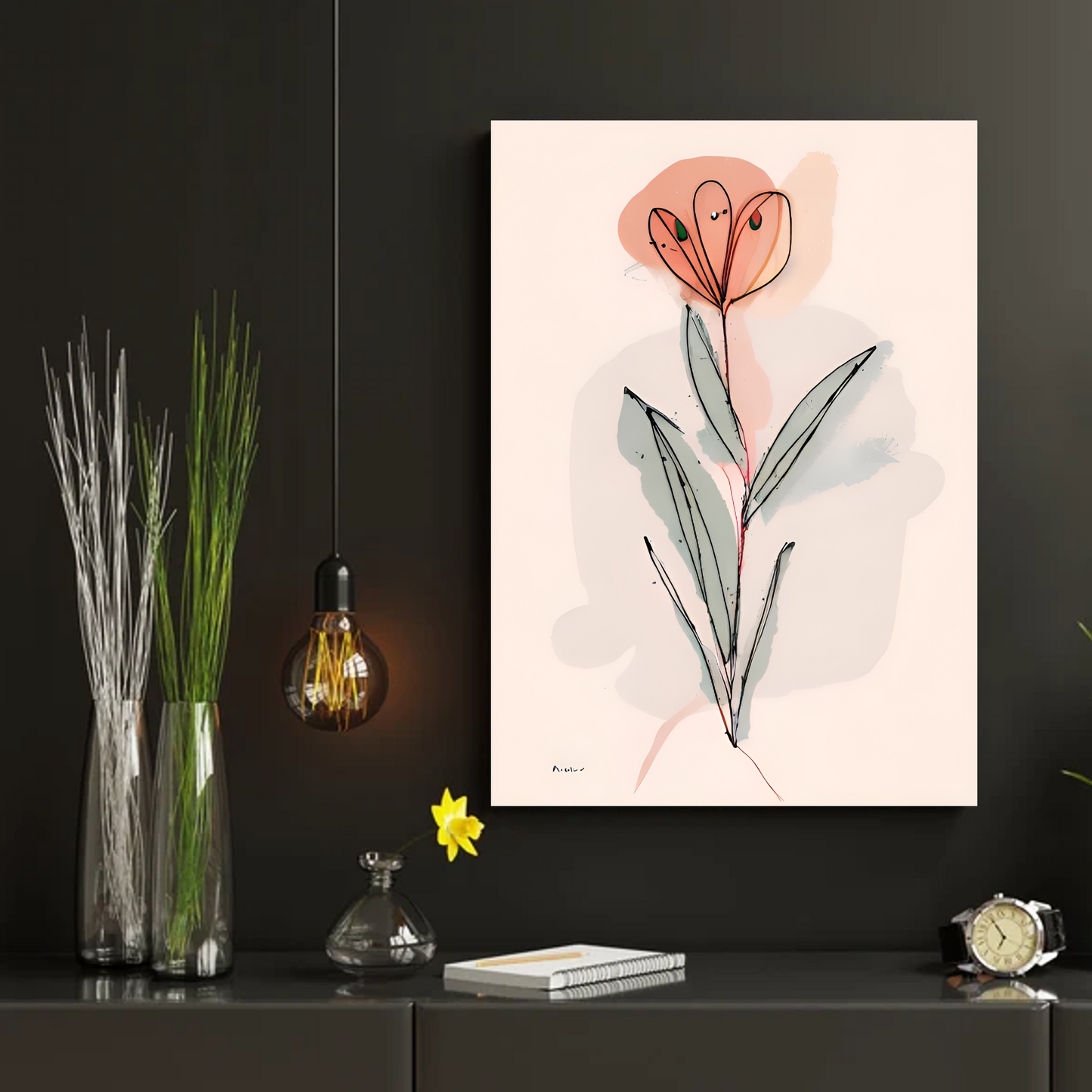 Watercolor tulip